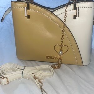 Half yellow half white bag
